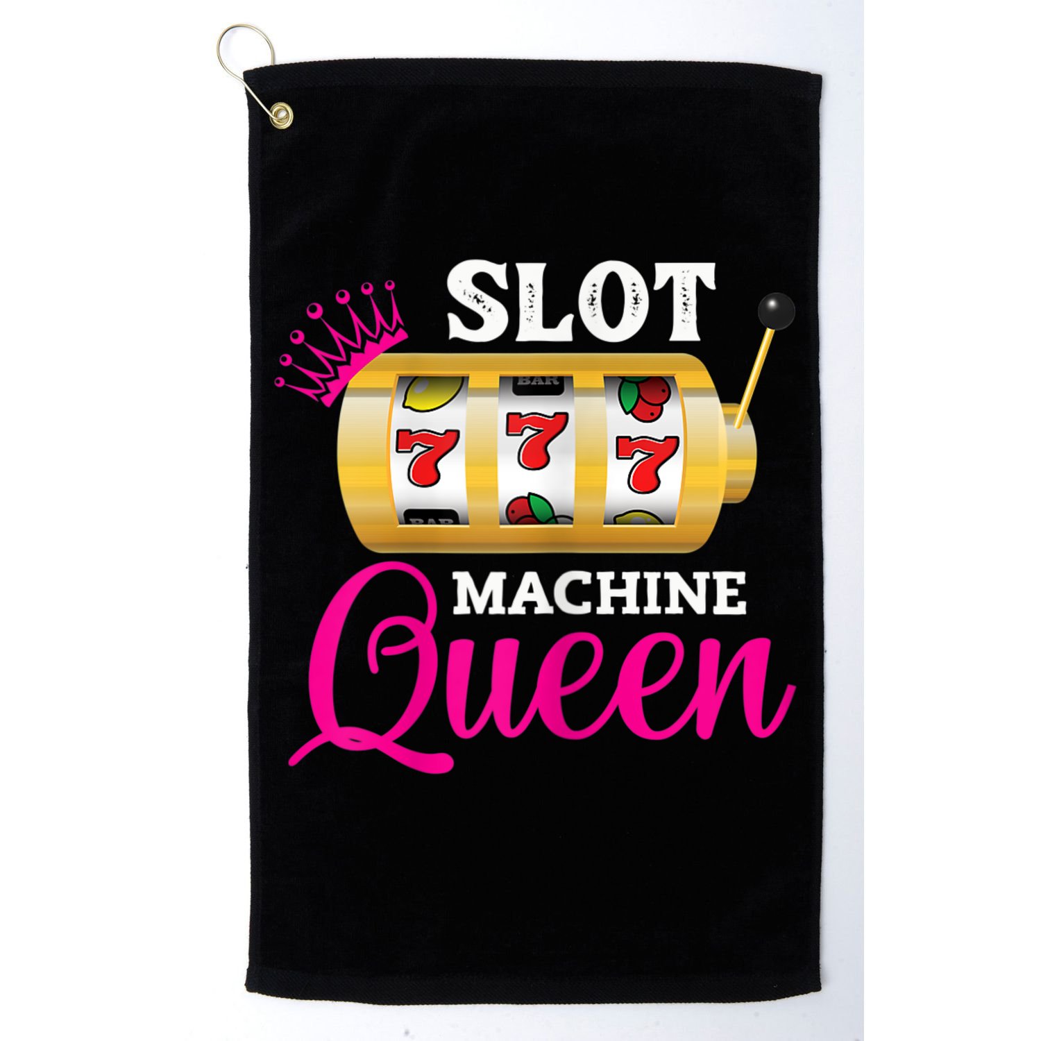 Womens Slot Machine Queen Funny Casino Gambling Golf Towel