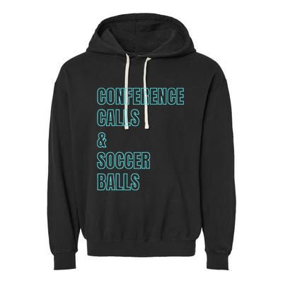Working Soccer Mom Game Playful Cute Corporate Practice Garment-Dyed Fleece Hoodie