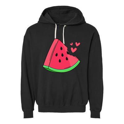 Watermelon Slice Melon Summer Vacation Season Fruit Lovers Garment-Dyed Fleece Hoodie