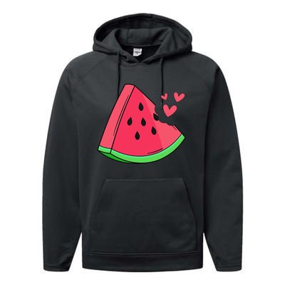 Watermelon Slice Melon Summer Vacation Season Fruit Lovers Performance Fleece Hoodie