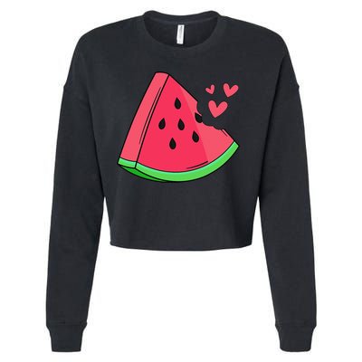 Watermelon Slice Melon Summer Vacation Season Fruit Lovers Cropped Pullover Crew