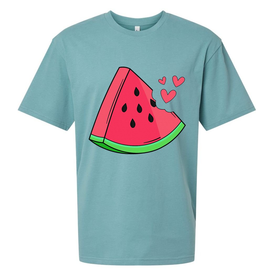 Watermelon Slice Melon Summer Vacation Season Fruit Lovers Sueded Cloud Jersey T-Shirt