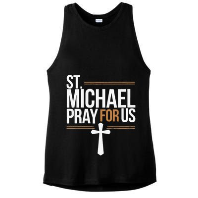 Women St. Michael Patronage Catholic Confirmation Gift Ladies PosiCharge Tri-Blend Wicking Tank