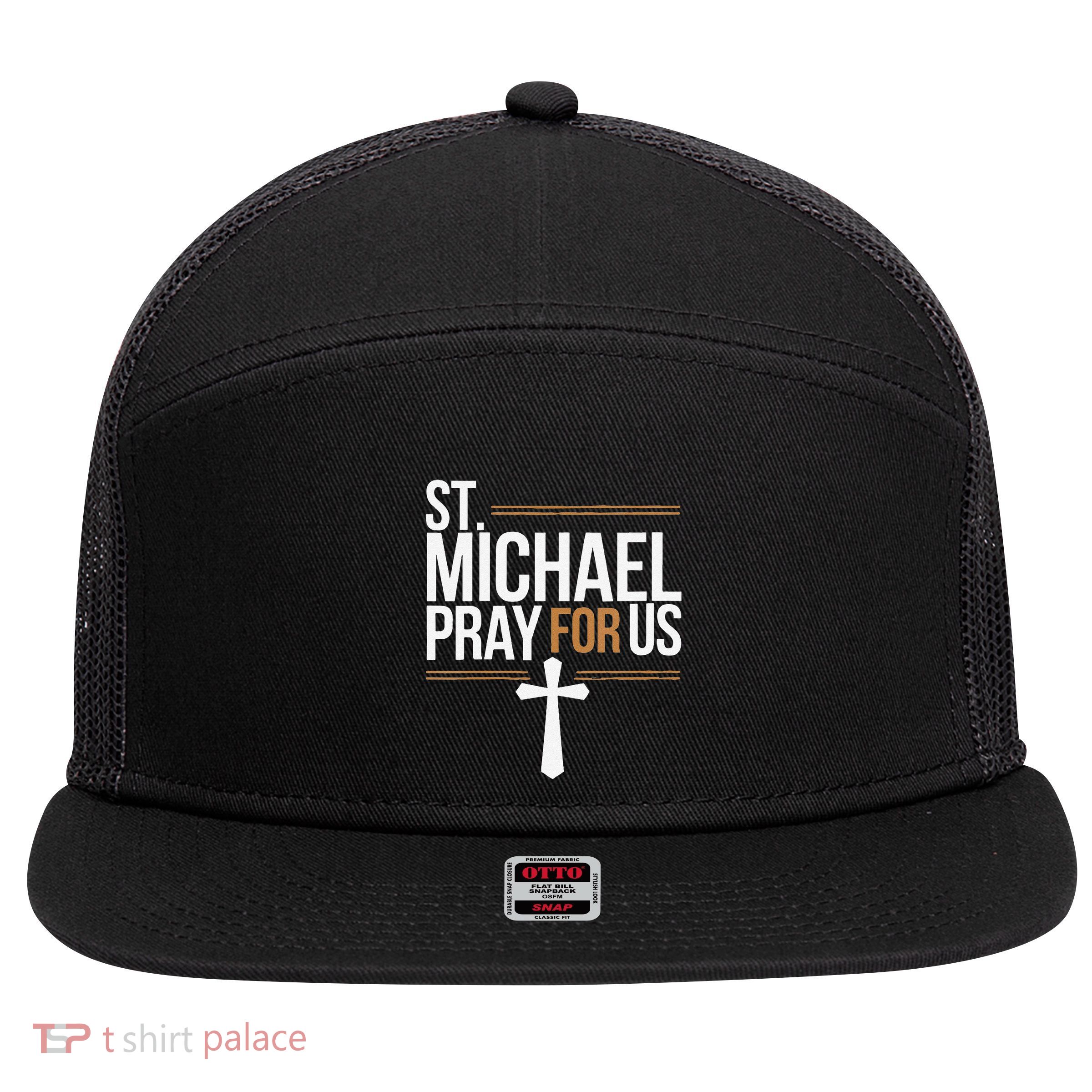 Women St. Michael Patronage Catholic Confirmation Gift 7 Panel Mesh Trucker Snapback Hat