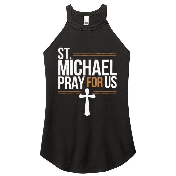 Women St. Michael Patronage Catholic Confirmation Gift Women's Perfect Tri Rocker Tank
