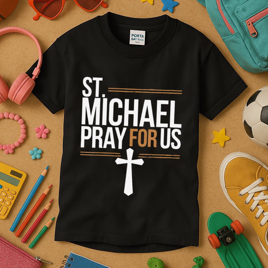 Women St. Michael Patronage Catholic Confirmation Gift Kids T-Shirt