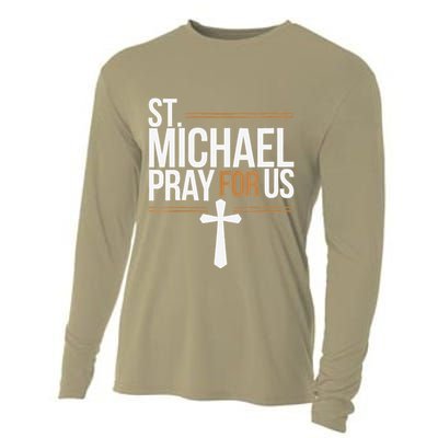 Women St. Michael Patronage Catholic Confirmation Gift Cooling Performance Long Sleeve Crew