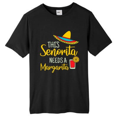 Womens Senorita Margarita Mexican Fiesta Funny Cinco De Mayo Tall Fusion ChromaSoft Performance T-Shirt