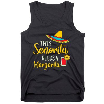 Womens Senorita Margarita Mexican Fiesta Funny Cinco De Mayo Tank Top