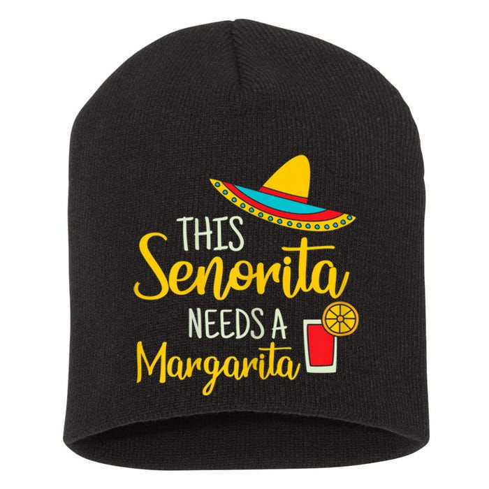 Womens Senorita Margarita Mexican Fiesta Funny Cinco De Mayo Short Acrylic Beanie