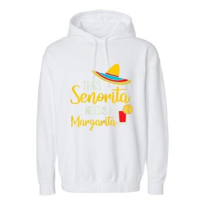 Womens Senorita Margarita Mexican Fiesta Funny Cinco De Mayo Garment-Dyed Fleece Hoodie