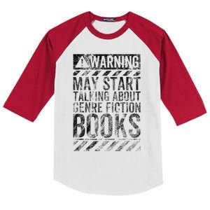 Warning Sign May Start Talking About Genre Fiction Books Kids Colorblock Raglan Jersey