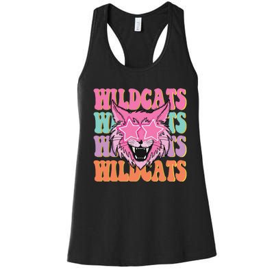 Wildcats School Mascot Sport Mom Wildcats Women's Racerback Tank