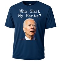 Who Shit My Pant's Funny Anti Joe Biden Cooling Performance Crew T-Shirt