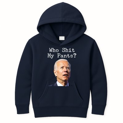 Who Shit My Pant's Funny Anti Joe Biden Kids Hoodie