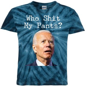 Who Shit My Pant's Funny Anti Joe Biden Kids Tie-Dye T-Shirt