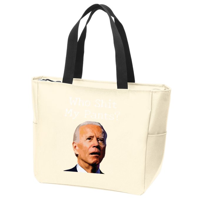 Who Shit My Pants Funny Anti Joe Biden Zip Tote Bag