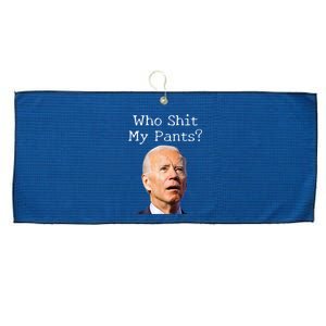 Who Shit My Pants Funny Anti Joe Biden Large Microfiber Waffle Golf Towel