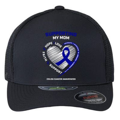 Wo Support Mom Colon Cancer Awareness Products Gift Flexfit Unipanel Trucker Cap