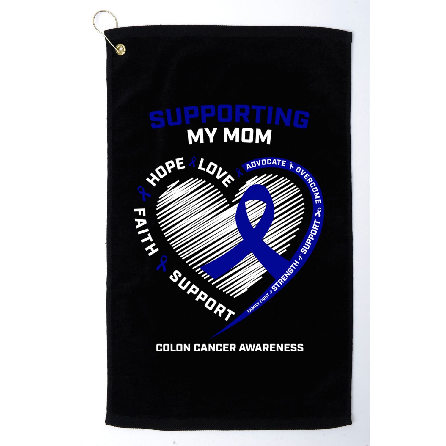 Wo Support Mom Colon Cancer Awareness Products Gift Golf Towel