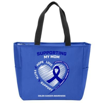 Wo Support Mom Colon Cancer Awareness Products Gift Zip Tote Bag