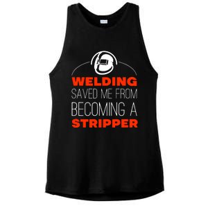 Welding Saved Me From Becoming A Stripper Ladies PosiCharge Tri-Blend Wicking Tank