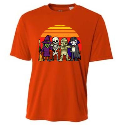 Witch Skeleton Mummy Vampire Retro Halloween Gift Cooling Performance Crew T-Shirt