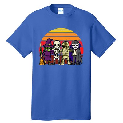 Witch Skeleton Mummy Vampire Retro Halloween Gift Tall T-Shirt