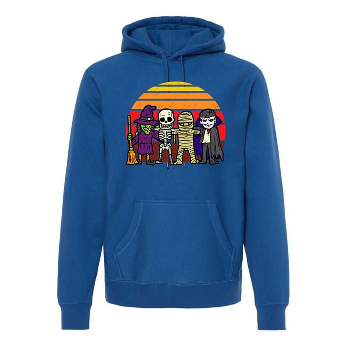 Witch Skeleton Mummy Vampire Retro Halloween Gift Premium Hoodie