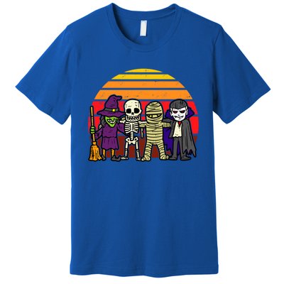 Witch Skeleton Mummy Vampire Retro Halloween Gift Premium T-Shirt