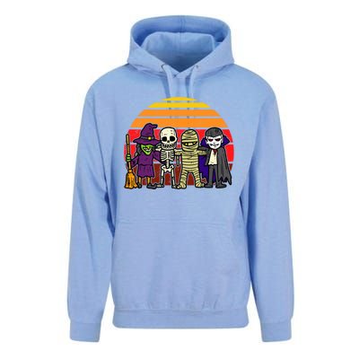 Witch Skeleton Mummy Vampire Retro Halloween Gift Unisex Surf Hoodie