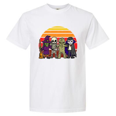 Witch Skeleton Mummy Vampire Retro Halloween Gift Garment-Dyed Heavyweight T-Shirt