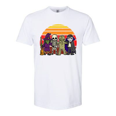 Witch Skeleton Mummy Vampire Retro Halloween Gift Softstyle CVC T-Shirt