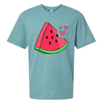 Watermelon Slice Melon Summer Vacation Season Fruit Lovers Sueded Cloud Jersey T-Shirt