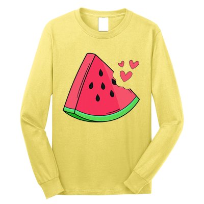 Watermelon Slice Melon Summer Vacation Season Fruit Lovers Long Sleeve Shirt