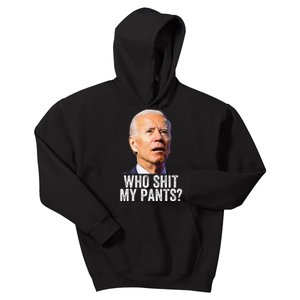 Who Shit My Pants Anti Joe Biden Funny Conservative Kids Hoodie