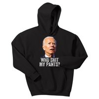 Who Shit My Pants Anti Joe Biden Funny Conservative Kids Hoodie