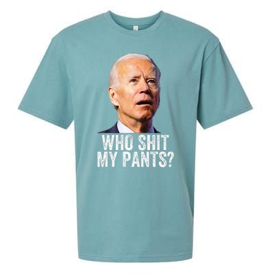 Who Shit My Pants Anti Joe Biden Funny Conservative Sueded Cloud Jersey T-Shirt