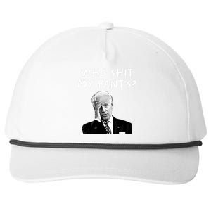 Who Shit My Pants Funny Anti Joe Biden Snapback Five-Panel Rope Hat