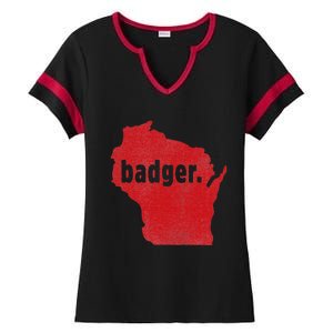 Wisconsin State Nickname Badger Ladies Halftime Notch Neck Tee