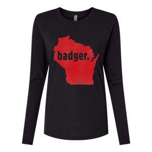 Wisconsin State Nickname Badger Womens Cotton Relaxed Long Sleeve T-Shirt