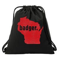 Wisconsin State Nickname Badger Drawstring Bag