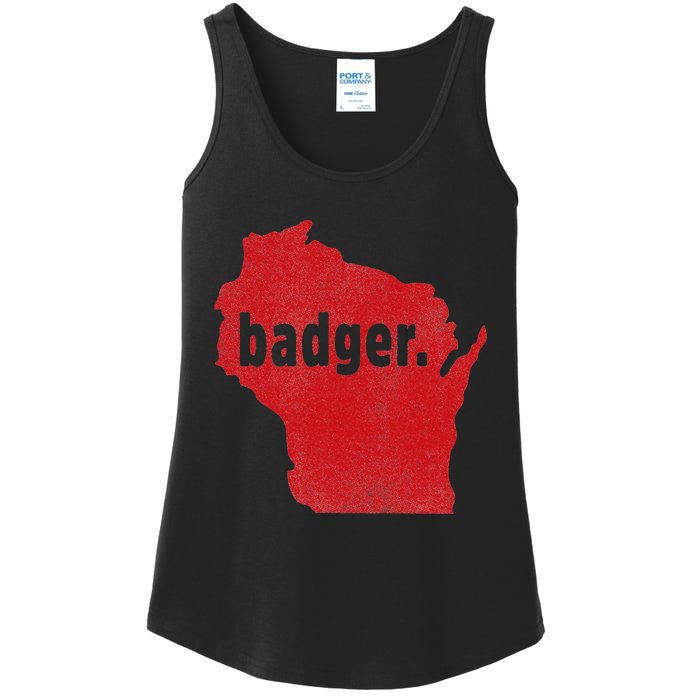 Wisconsin State Nickname Badger Ladies Essential Tank