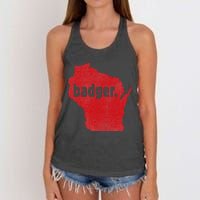 Wisconsin State Nickname Badger Women's Knotted Racerback Tank