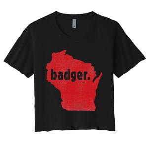 Wisconsin State Nickname Badger Women's Crop Top Tee