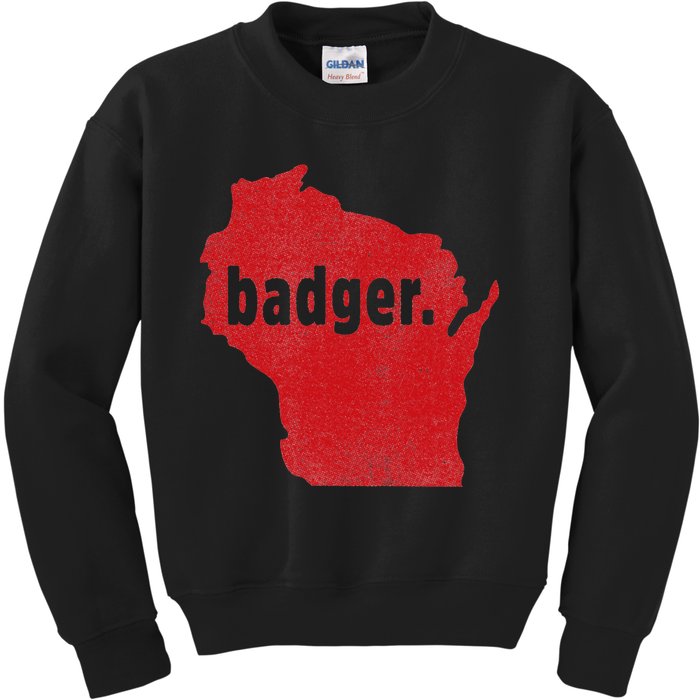 Wisconsin State Nickname Badger Kids Sweatshirt