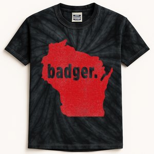 Wisconsin State Nickname Badger Kids Tie-Dye T-Shirt