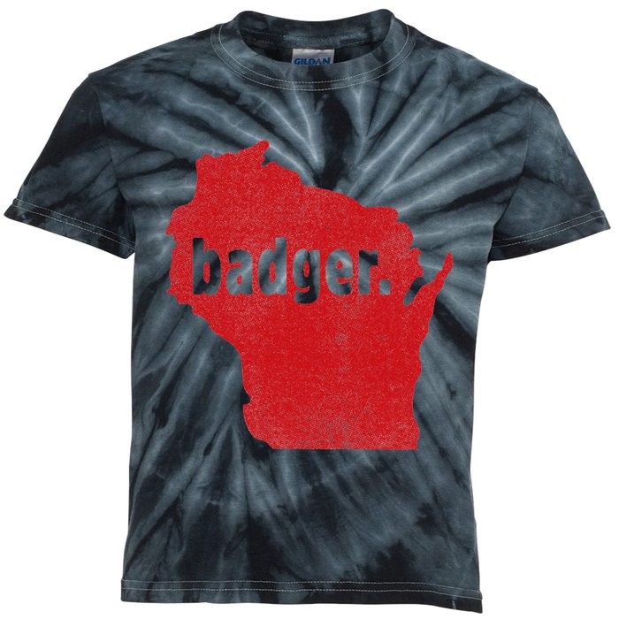 Wisconsin State Nickname Badger Kids Tie-Dye T-Shirt