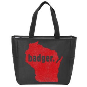 Wisconsin State Nickname Badger Zip Tote Bag