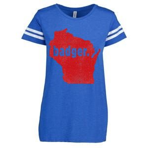 Wisconsin State Nickname Badger Enza Ladies Jersey Football T-Shirt